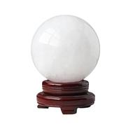 White Crystal Ball ice Calcite Rough Stone Polished Home Living Room Opening Gift Feng Shui Ornaments,5cm