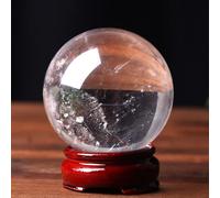 White Crystal Ball Ornaments Feng Shui Stone Polished Home Office Shop Crafts,Clear,70mm