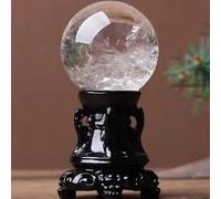 White Crystal Ball Sphere with Stand for Lucky Wealth Protect The House Home Decor Feng Shui Ornament,50mm