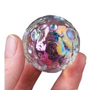 White Crystal Ball Titanium Coated Rainbow Moon Model Ornaments Small Decorative Creative Gift for Home Decor, Divination,Christmas,2pcs Gemstone Stone