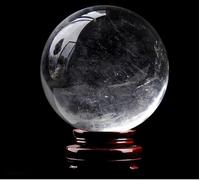 White Crystal Ball Transparent Ornaments raw Stone Polished Home Auspicious Office Crafts,B-110mm