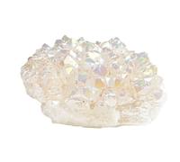 White Crystal Cluster,Titanium Coated Rock Crystal Cluster,Irregular Quartz Cluster Stone,Electroplated Crystal Stone,Home Decoration,100~150g