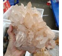 White Crystal Clusters Quartz Specimens Home Decorative Decor(Color:Red Cluster,Size:600-700g)