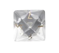 White Crystal Gemstone Dice - Hand-Carved D4 D6 D8 D10 D12 D20 Percentile or 7PCS Polyhedral Set for DND & RPG Games(D8Face)