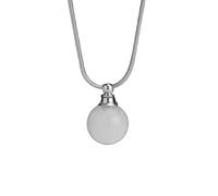 White Crystal Necklace with Silver Chain,Essential Oils Diffuser Necklaces for Women Fshion Small Ball Pendant Chork Amulet Jewelry Gifts for Girls Birthday Christmas White Crystal
