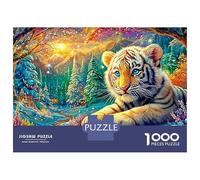 White Cub Resting in A Snowy Forest 1000-Piece Jigsaw Puzzle The Forest King Ideal for Birthday 52x38cm/1000pcs