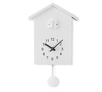 White Cuckoo Clock Vintage Cuckoo Call Simple Fashionable antique style Pendulum Clock Home DIY Decoration Office Accessories Minimalist Design Bedroom Decor Stylish Living Room 20x25cm /7.87"x9.84"