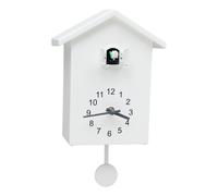 White Cuckoo Wall Clock with Window Chiming