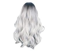 White Curly Wigs for Women Medium Length Synthetic Wig Afro Wave Curly Free Part Fluffy Wig