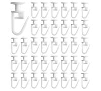 White Curtain Hooks 100 Pcs, 11mm Plastic Drapery Track Gliders for Ceiling Track Systems, Outdoor Pergolas, Car Sunshades, and Drapes Rail