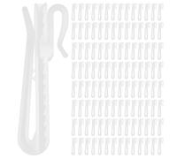 White Curtain Hooks with Smooth Surface Plastic Adjustable 100pcs