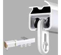 White Curtain Pole Holders 2m/6.5ft Silent Gliss Curtain Track for Wall/Ceiling Ideal for Living Room Bedroom Dressing Room Bay Windows Room Divider Rails