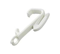 White Curtain Rail Gliders 45mm for Compatible Sologlyde Tracks, 50 Pack | 50 white 45mm curtain track glider hooks with slide loops for compatible rails, window curtains and door curtains.