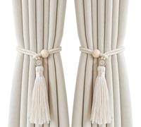 White Curtain Tiebacks 2 Pack, Long Tassel Tie Backs for Home Windows | Classic Tassel Curtain Holders Create A Neat Look for Curtains, Ideal for Bedrooms, Living Rooms and Modern Interiors