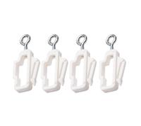 White Curtain Track End Stop & Glider Hook - Durable Track Rail Stopper Fitting Curtain Rail Glider Stop Ends for Curtains & Blinds Pack of 4.