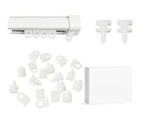 White Curtain Track Glider Hooks,100 Pcs Curtain Hooks for Slim Track Window Door Curtains 10mm x 6mm,Curtains Rail Gliders Rollers Runners Eyes Hook for Shower Ceiling