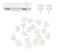 White Curtain Track Gliders Hooks Curtain Rail Slider Hooks Rollers Runners Eyes Hooks for Window Door Curtains 10mm x 6mm Slim Pack of 40