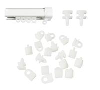 White Curtain Track Gliders Hooks Curtain Rail Slider Hooks Rollers Runners Eyes Hooks for Window Door Curtains 10mm x 6mm Slim Pack of 40