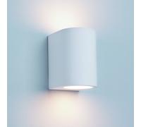 White Curved Cylinder Plaster Wall Light White