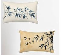 White Cushion Covers 12x20in Set of 2, Retro Rectangle Pillow Cases with Hidden Zipper, Soft Velvet Pillow Case, Double Sided Printing, Pillowcases for Bed Sofa Bedroom Outdoor Decor Gifts 7-8411