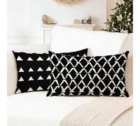 White Cushion Covers 50 x 70 cm Black Pillowcases 2 Pack,mit Nvisible Zipper Pillows, Double Sided high-Definition Printing Soft Velvet ative pillows,is Perfect home ation,Give to Gifts for Men 0R-62