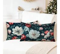 White Cushion Covers 50 x 70 cm Flower Pillowcases 2 Pack,mit Nvisible Zipper Pillows, Double Sided high-Definition Printing Soft Velvet ative pillows,is Perfect home ation,gifts for men 0R-120