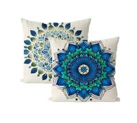 White Cushion Covers 55cmx55cm 2 Pack Outdoor Cushions Waterproof Decorative Throw Pillow Covers Boho Pillowcases with Invisible Zipper, Indoor Sofa Bed Outdoor Garden Patio Spring Home Decor B4-754