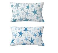 White Cushion Covers Large Autumn Cushion Covers 30x50cm Garden Cushions Linen Pillow Case Pack of 2 Decorative Pillows with Invisible Zipper for Christmas Halloween Decorations,Gift, Starfish md-849