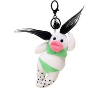 (White) Cute Backpack Keychains,Car Tote Bag Pendant - Madman Explosive Hair Doll Cartoon Fun and Cute for Boys Girls Children