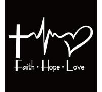 (white) Cute Cartoon Jesus Christian Religiou Bible Symbol Faith Hope Love Vinyl Car Sticker