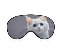 White Cute Cat Eye Mask Sleep Mask Eye Masks for Sleep Sleep Masks for Women Men Sleeping Mask Travel Eye Mask Sleep Mask Blackout Funny Sleep Mask Cute Sleep Mask