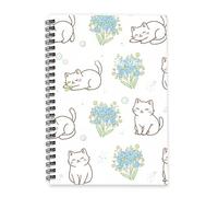 White Cute Cats 2026 Planner Diary A5 To Do List Notebook Planners 2026 Diary Mens Planner Organiser for Teacher Week To View Monthly Year with Dotted Line Note Page Slim