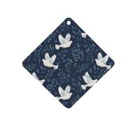 White Cute Doves Pattern Car Air Freshener Aromatherapy Tablets Hanging Scented Cards for Rooms Bathrooms Wardrobe Rhombus