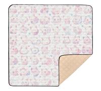 White Cute Fox Pattern Soft Thick Baby Playmat for Floor Lightweight Activity Entertainment Mat for Baby Toddler Infant, 50'' x 50''