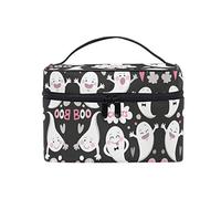 White Cute Sugar Ghost Cosmetic Bag Organizer Zipper Makeup Bags Pouch Toiletry Case for Girl Women