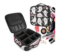 White Cute Sugar Ghost Make Up Bag Toiletry Case Zipper Makeup Cosmetic Bags Organizer Pouch for Free Compartment Women Girls