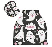 White Cute Sugar Ghost Stretchy Baby Car Seat Cover,Canopy Nursing Covers,Soft Breathable Windproof Scarf Changepad for Winter Infant Breastfeeding Boys