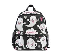 White Cute Sugar Ghost Toddler Backpack Bookbag Mini Shoulder Bag for 1-6 Years Travel Boys Girls Kids with Chest Strap Clip Whistle