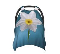 White Daffodil Baby Car Seat Canopy Cover, Multi Use Breathable Nursing Breastfeeding Covers for Mom Soft Stroller Sun Shade Newborn Shower Gift
