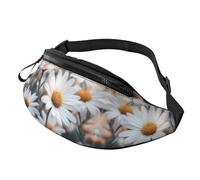 White Daisies Adjustable Waist Fanny Pack Flower Trendy Printed Crossbody Bag White Pure Daisy Flower Unisex Crossbody Waist Pack Parents - Quick-Grab Pouch for Baby Essentials on outings 14X35CM