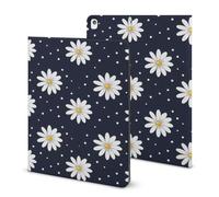 White Daisies Circles Case Compatible for IPAD 2020 （10.2in） Tablet Cases Cover with Pencil Holder Auto Wake/Sleep