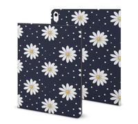 White Daisies Circles Case Compatible for IPAD 2020 AIR 4 （10.9in） Tablet Cases Cover with Pencil Holder Auto Wake/Sleep