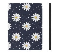 White Daisies Circles Case Compatible for IPAD Air4/Air5 （10.9in） Tablet Cases Cover with Pencil Holder Auto Wake/Sleep