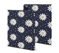 White Daisies Circles Case Compatible for IPAD Pro 2020 （11in） Tablet Cases Cover with Pencil Holder Auto Wake/Sleep