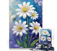 White Daisies Floral Art for Adults 1000 Piece Puzzle Think Training Serene Escape Defined Edges Creative Gift (50x75cm)
