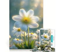 White Daisies in A Field Jigsaw Puzzle 1000 Think Boost Game Tight Lock No Loose Pieces Interactive Brain Challenge for Home (50x75cm)