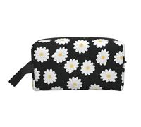 White Daisy 2 Print Large Capacity Travel Toiletry Bag Cosmetic Pouch Waterproof Lightweight Vacation