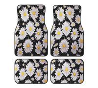 White Daisy Carpet Car Floor Mats,Universal Fit For Cars,Suvs,Trucks