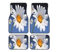 White Daisy Carpet Car Floor Mats,Universal Fit For Cars,Suvs,Trucks