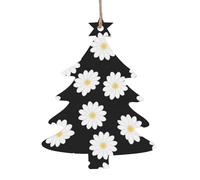 White Daisy Christmas Wooden Pendant, Stylish And Cute In Design, A Foil For The Festive Atmosphere